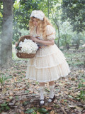LeFlacon - Vintage Classic Doll Lolita OP Dress and Headband Set