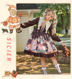 Brocade Garden -Christmas Bear- Sweet Lolita OP Dress