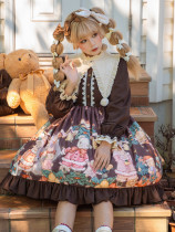 Brocade Garden -Christmas Bear- Sweet Lolita OP Dress