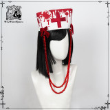 CatHighness - Scarlet Cross- Halloween Gothic Nurse Lolita Hat and Hairclips