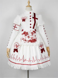 CatHighness - Scarlet Cross- Halloween Gothic Nurse Lolita OP Dress