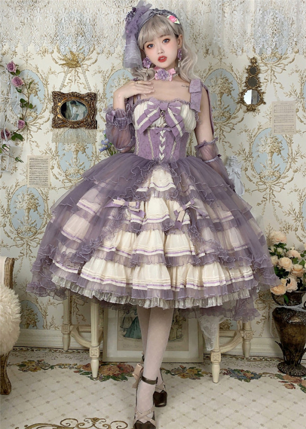 The Ann of April -Grape champagne- Tea Party Princess Lolita JSK Full Set