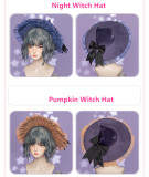 Night Witch and Pumpkin Witch Halloween Gothic Lolita Hat