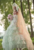 Gorgeous Floating Dream Tea Party Princess Wedding Lolita JSK Dress with Arm Sleeves