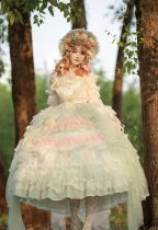 Gorgeous Floating Dream Tea Party Princess Wedding Lolita JSK Dress with Arm Sleeves