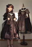 The Bat Halloween Gothic Lolita OP Dress and Petticoat Set