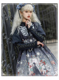 Yinluofu -Black Fairy Tale- Halloween Sweet Gothic Lolita JSK and Blouse