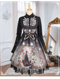 Yinluofu -Black Fairy Tale- Halloween Sweet Gothic Lolita JSK and Blouse