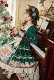 Baduoni -Jingle Bell- Sweet Christmas Lolita OP Dress and Hairclip Set