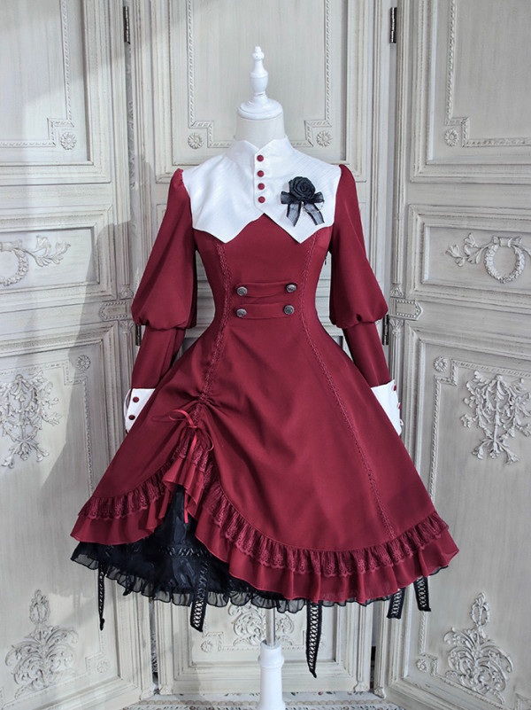 Alice Girl -Flowers Cage- Classic Long Sleeves Lolita OP Dress