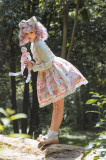 Brocade Garden -Cat Tea Party- Sweet Lolita Salopettes