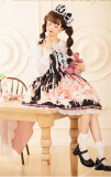 Brocade Garden -Cat Tea Party- Sweet Lolita Salopettes