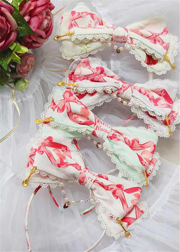 Milu Forest -Strawberry Party- Sweet Lolita Headbow and Hairclip