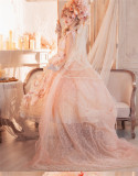 Shining Jewel Gorgeous Tea Party Princess Wedding Lolita JSK Dress with Tailing
