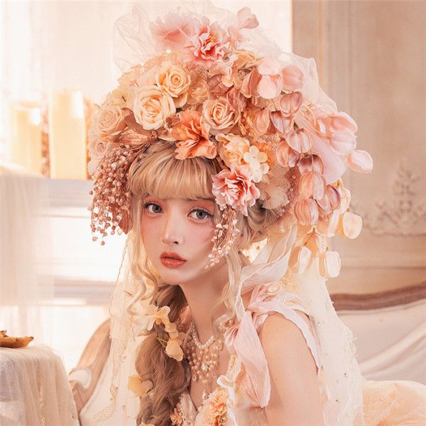 Shining Jewel Tea Party Princess Gorgeous Lolita Hat, Necklace and Gloves