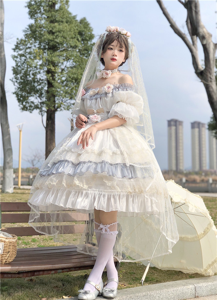 US$ 89.99 - The Spring of Beria Classic Lolita OP Dress Full Set -  m.lolitaknot.com