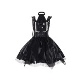 Withpuji -Dark Night- Ouji Gothic Military Lolita JSK with Corset Skirt and Necklace