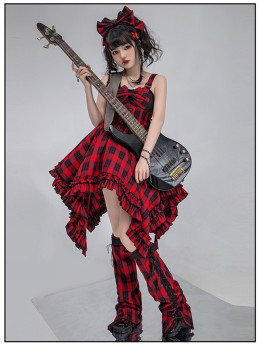 Withpuji -Scarlet Blood- Punk Lolita JSK with Leg Covers