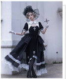 Withpuji -Soul Pray- Classic Mermaid Lolita OP Dress with Overskirt