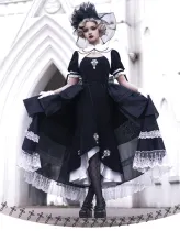 Withpuji -Soul Pray- Classic Mermaid Lolita OP Dress with Overskirt