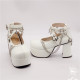 Antaina - Gothic Punk Round Toe Chunky Heel Cross Skeleton  Chain Lolita Platform Shoes