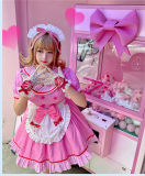 Diamond Honey -Mary- Sweet Lolita OP with Apron and Heart Brooches