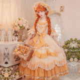 Flowers Garden Countryside Classic Vintage Tea Party Princess Lolita OP Dress