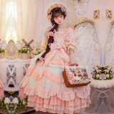 Flowers Garden Countryside Classic Vintage Tea Party Princess Lolita OP Dress
