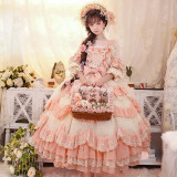 Flowers Garden Countryside Classic Vintage Tea Party Princess Lolita OP Dress