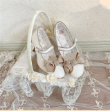 Sweet Cute Round Toe Bow Lolita 6cm Heel Shoes