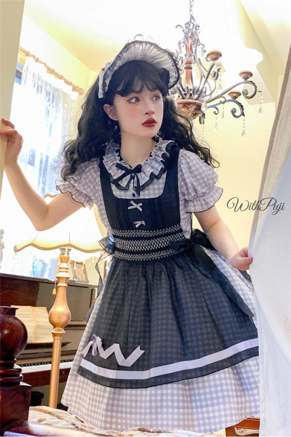 Withpuji -Pixel Doll- Punk Lolita JSK Dress Set