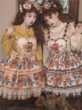 Sweet Cloak - Butter Bear - Sweet Lolita Skirt with Suspender and Headdress Set