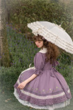 Purple Grape - Classic Vintage Embroidery Lolita OP Dress