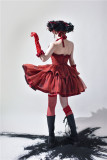 Gem Spider - Halloween Gothic Red Strapless Lolita Dress