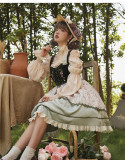 Withpuji -Heidi's Dream- Classic Embroidery Countryside Print Lolita JSK
