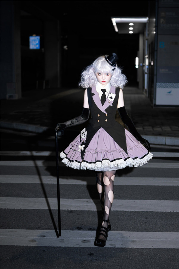 Mysterious Girl - Halloween Swallow Tail Sweet Gothic Lolita JSK and Vest Set