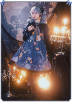 Withpuji -Teddy Bear in Starry Sky- Halloween Sweet Gothic High Waist Lolita OP Dress