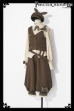 Princess Chronicles -Secret Morning News- Ouji Prince Brown Lolita Corset, Shorts, Blouse and Hat Set