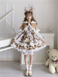 Puppet Night -Deerlet- Christmas Sweet Lolita JSK, Blouse, Bloomer and Cape Set