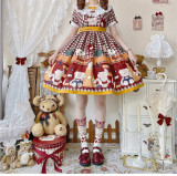 Bear Delivery Christmas Sweet Lolita OP, Bag and Accessories Full Set