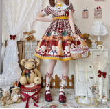 Bear Delivery Christmas Sweet Lolita OP, Bag and Accessories Full Set