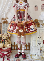 Bear Delivery Christmas Sweet Lolita OP, Bag and Accessories Full Set