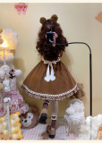 Teddy Bear Christmas Sweet Cute Long Sleeves Lolita OP Full Set