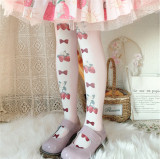 Roji -Strawberry Tie- Christmas Sweet Lolita Tights for Spring and Autumn