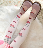 Roji -Strawberry Tie- Christmas Sweet Lolita Tights for Spring and Autumn
