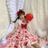 Cherry and Strawberry Christmas Sweet Lolita JSK and Headbow Set