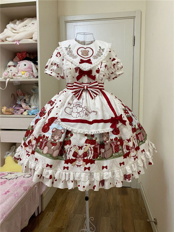 Strawberry Farm Christmas Sweet Lolita OP and Accessories