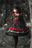 Beria's Night Gothic Lolita OP Dress Full Set