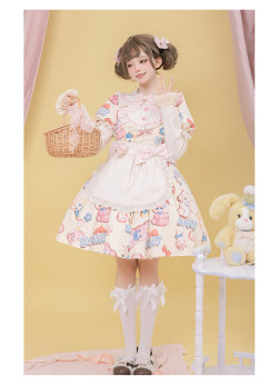 Mewroco -Bunny Doll- Sweet Lolita OP and Accessories Full Set