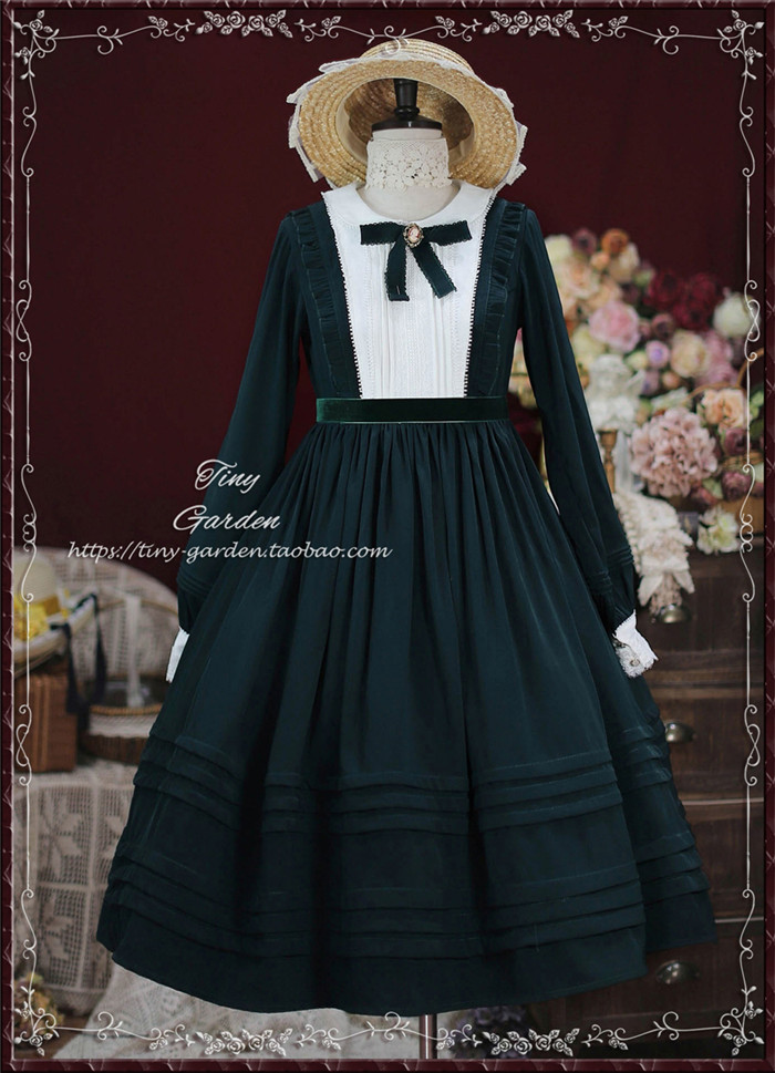 US$ 38.99 - Tiny Garden -Garden Jardin- Vintage Classic Daily Lolita OP  Dress for Autumn and Winter - m.lolitaknot.com